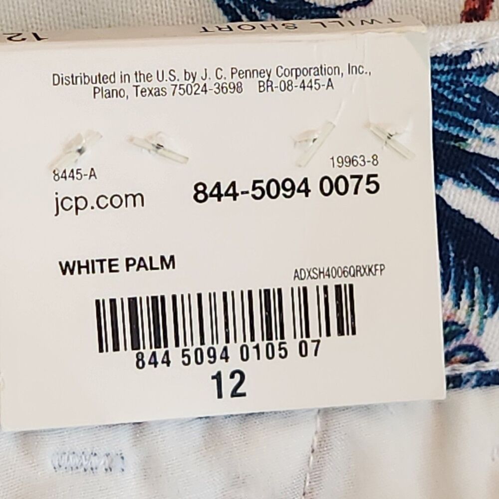 ANA Womens Size 12 Shorts Palm Leaf Print Green Chino Bermuda 5" Inseam NWT - Picture 8 of 9